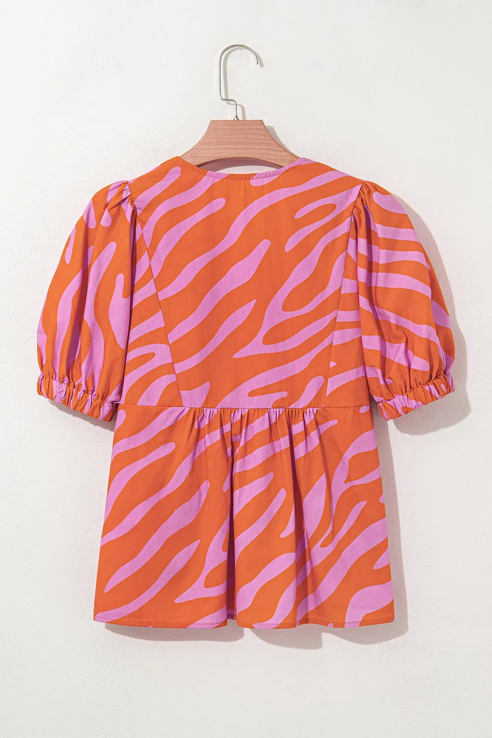 Zebra print half sleeve blouse full length