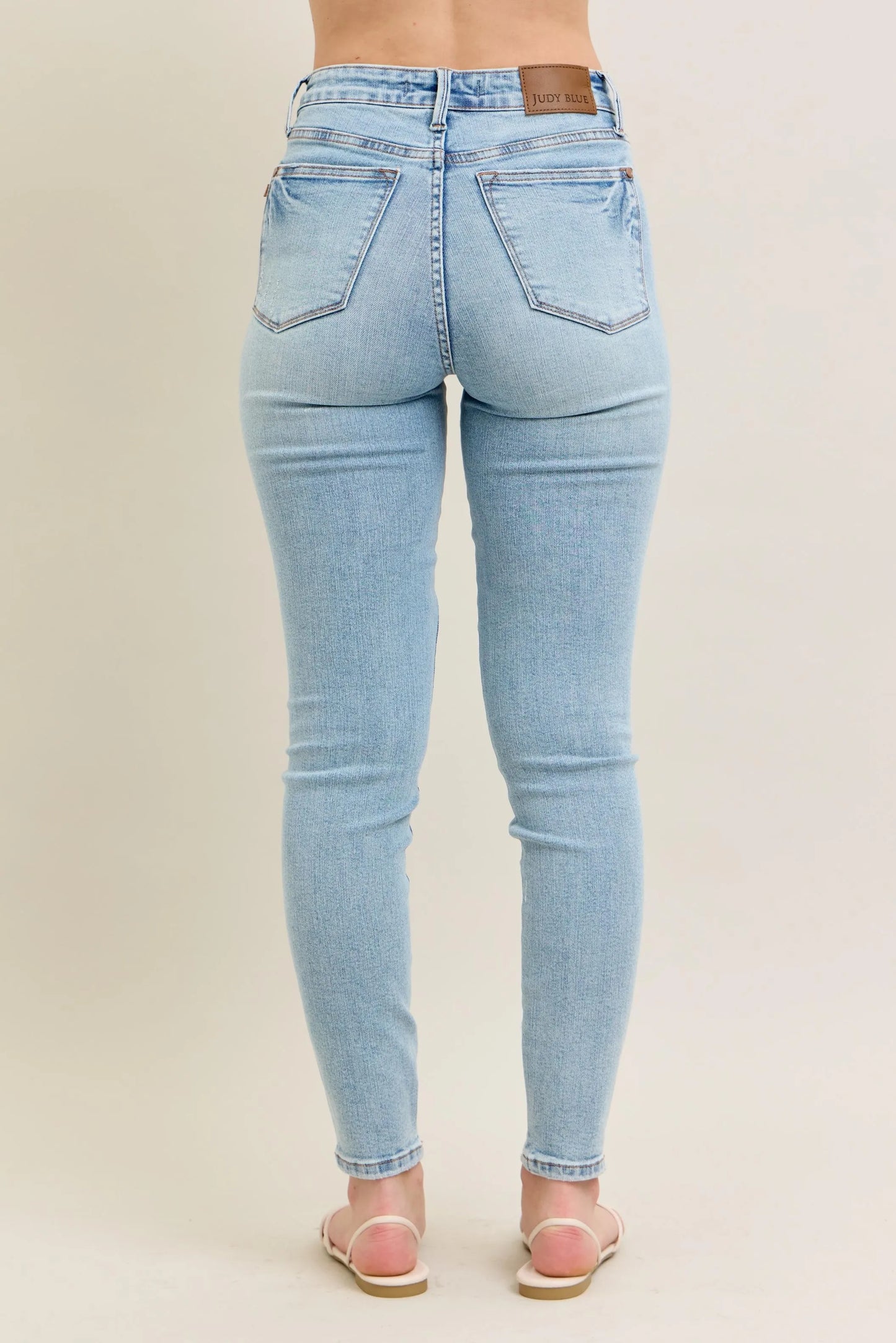 Judy Blue Full Size Mr Tummy Control Vintage Wash Skinny Jeans Plus Size - Fashorio