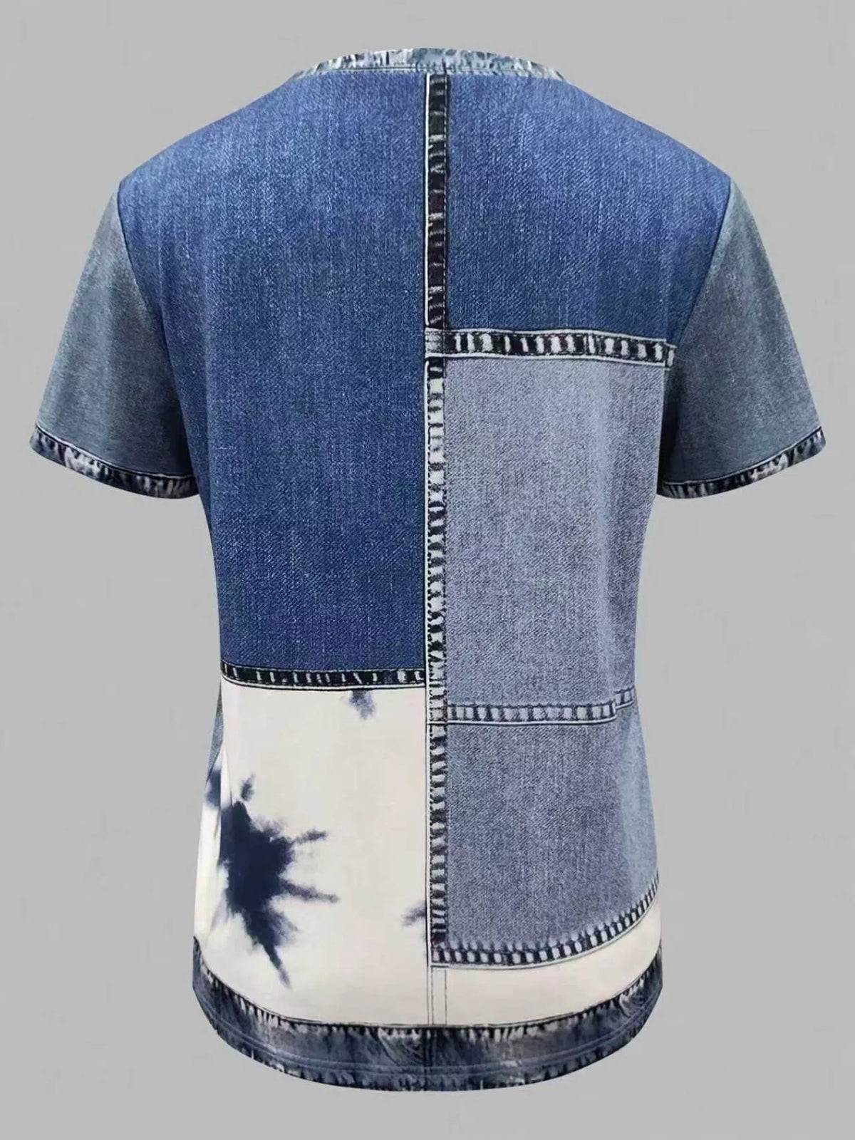 Casual patchwork blouse full outfit styling view