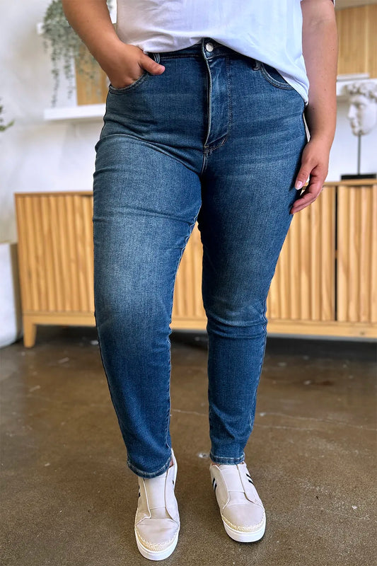 Judy Blue Full Size Tummy Control High Waist Slim Jeans - Fashorio