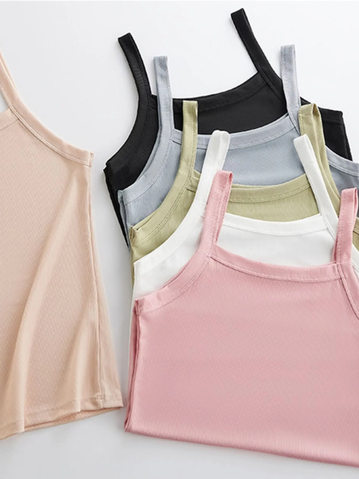 Seamless tank top styled with jeans