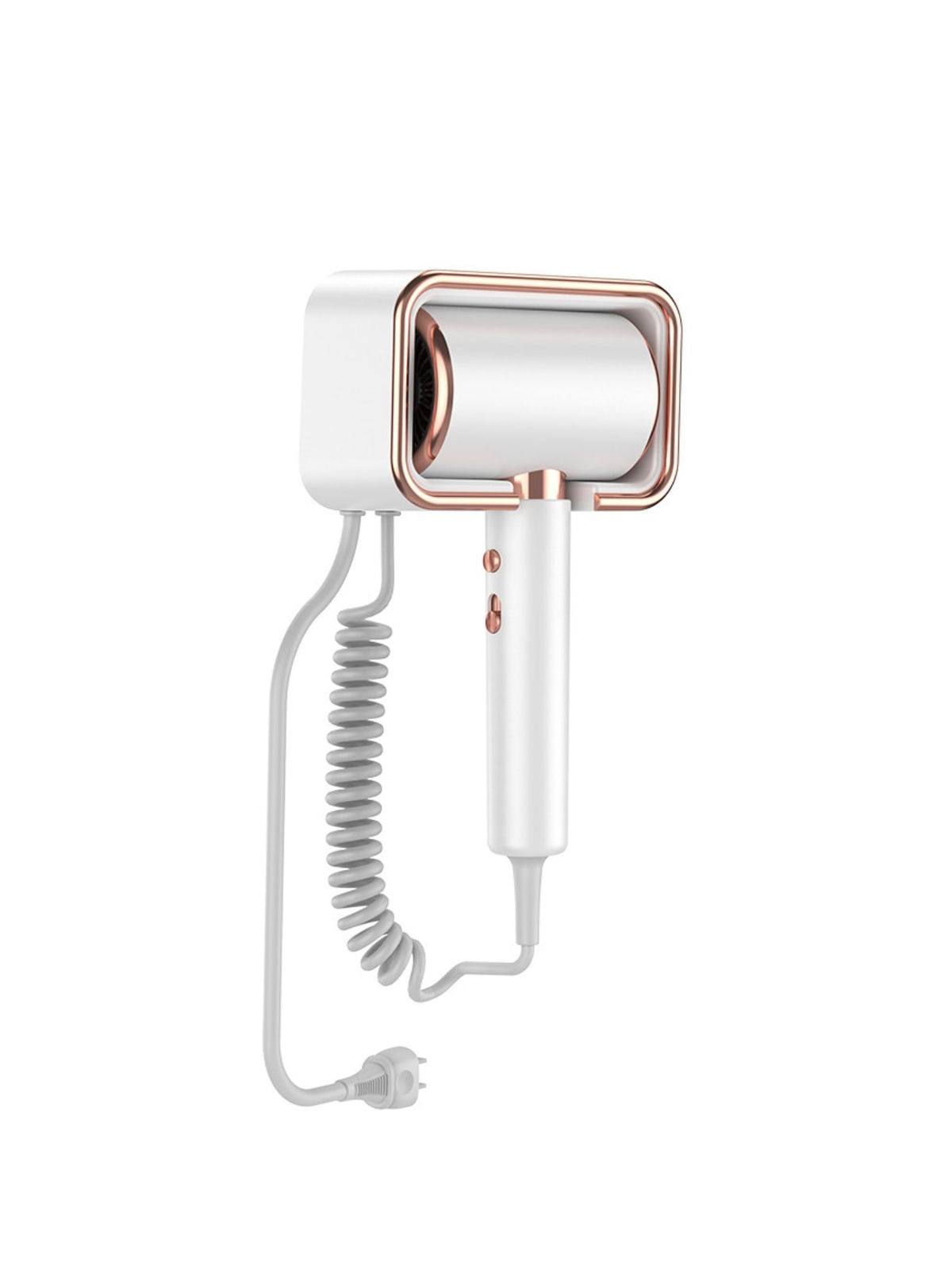 Hair dryer in use drying hair