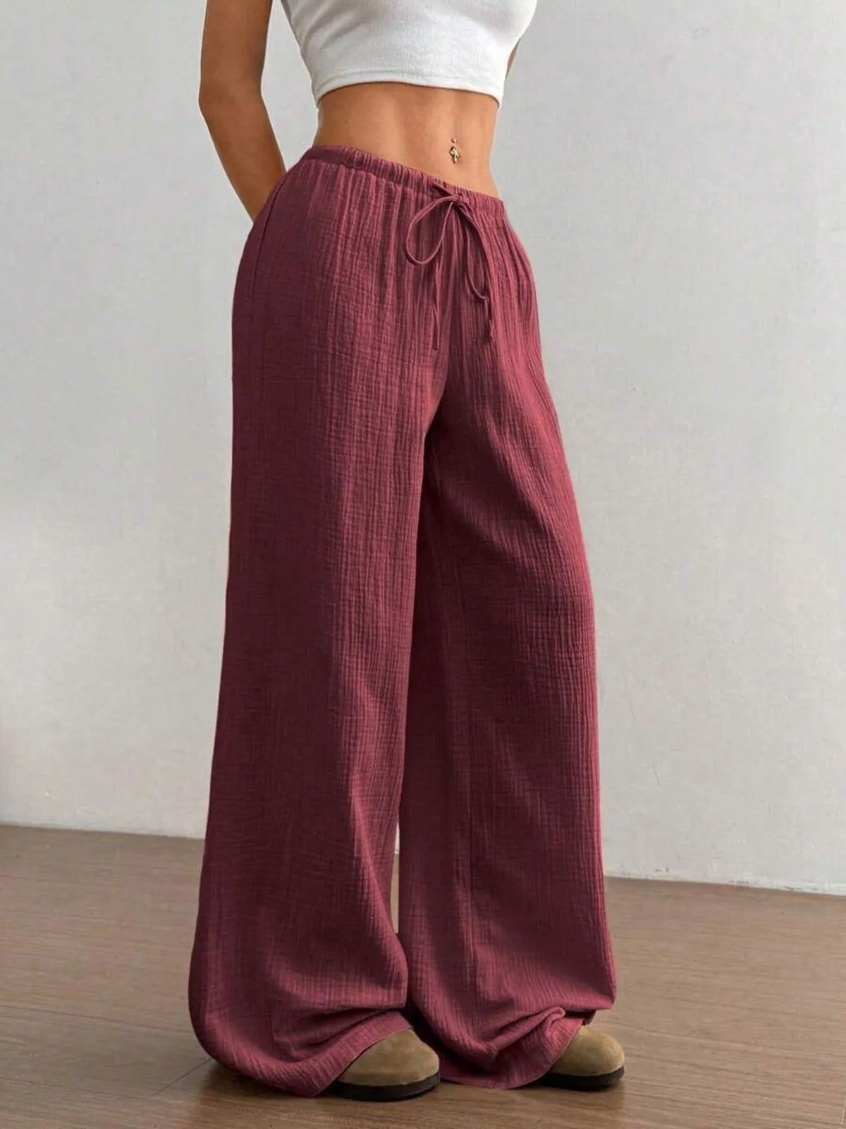 Wide Leg Casual Pants with Stretch, view 29