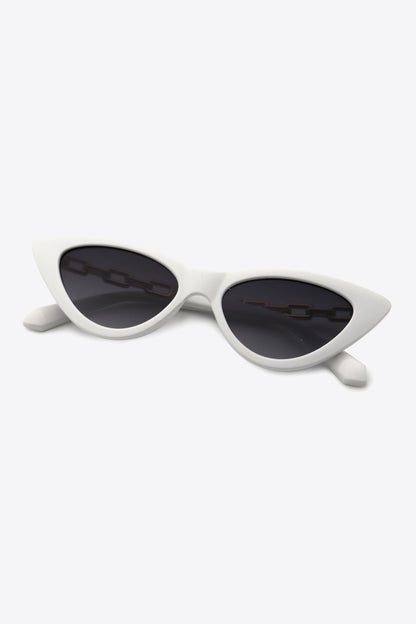Chain Detail Cat-Eye Sunglasses - Fashorio