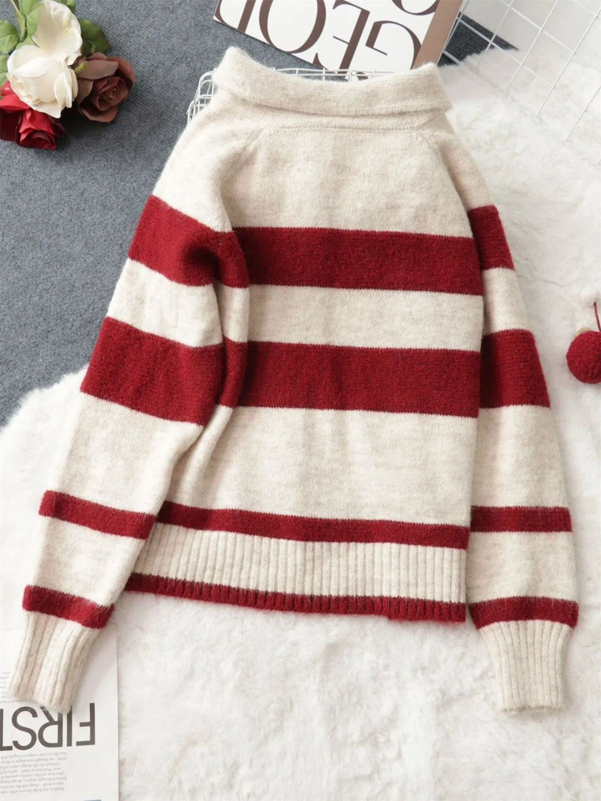 striped cardigan fabric texture