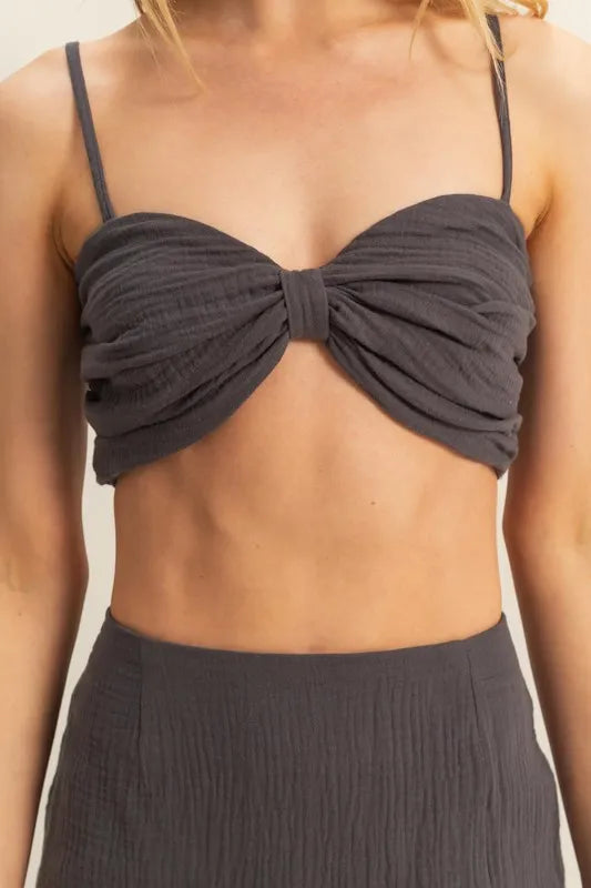 HYFVE Ruched Bra Top and Mini Skirt Set - Fashorio