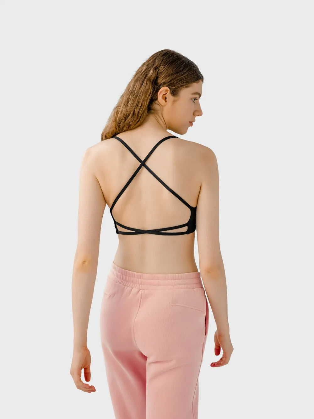 Millennia Crisscross Back Scoop Neck Active Cami with Detachable Chest Pads - Fashorio