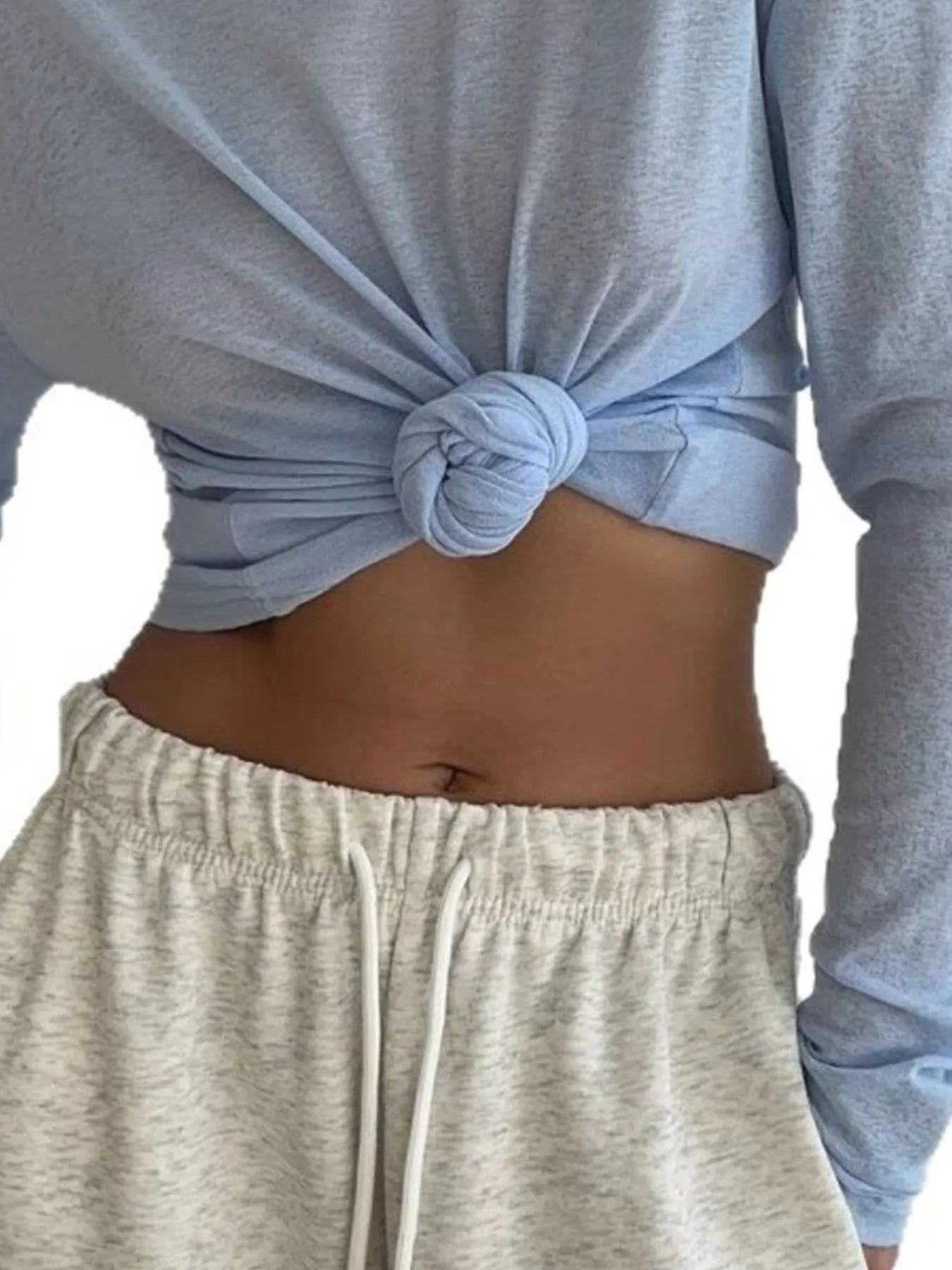 Knotted Long Sleeve T-Shirt - Fashorio