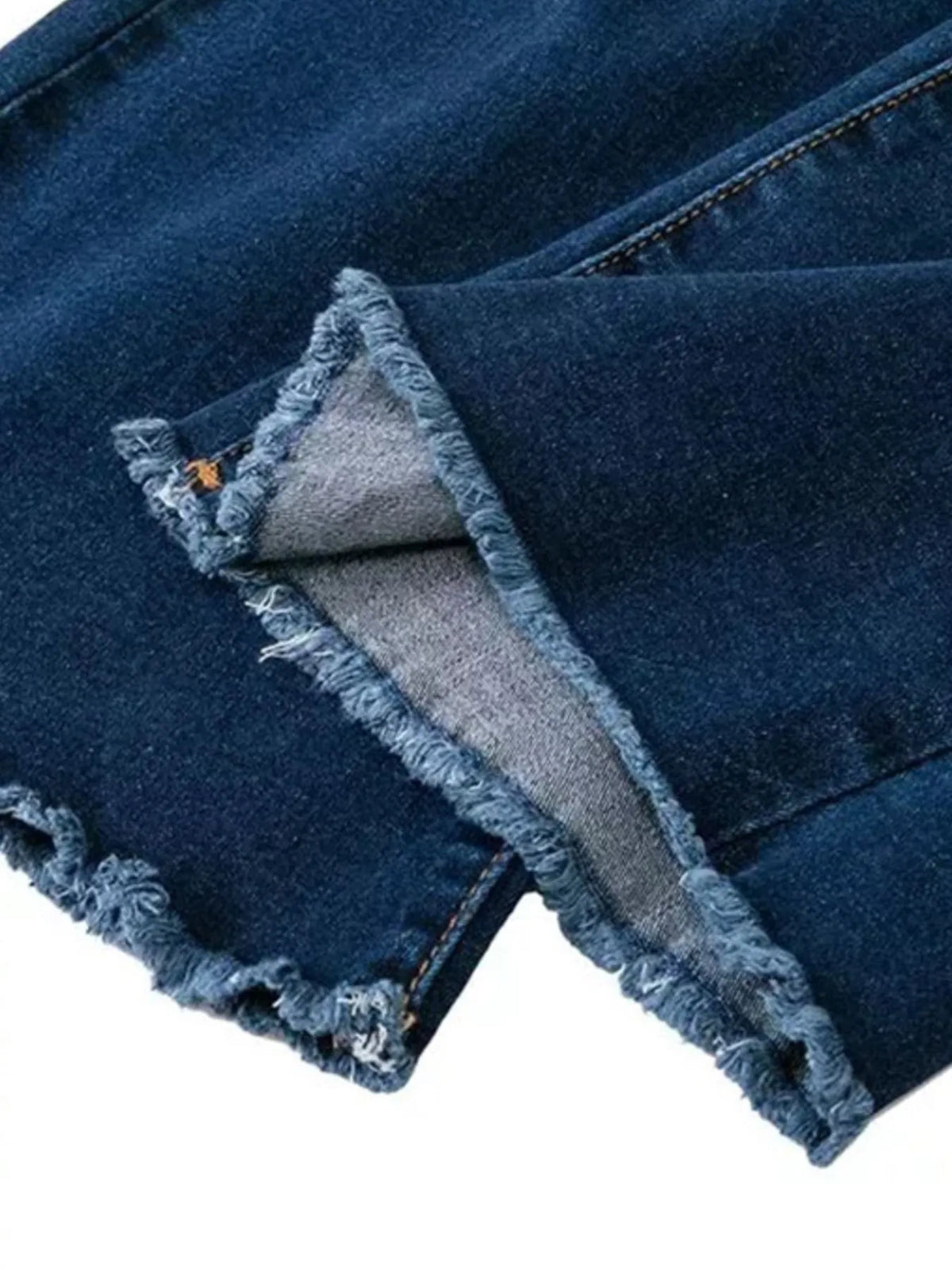 Plus Size Distressed Raw Hem Flare Jeans, view 6