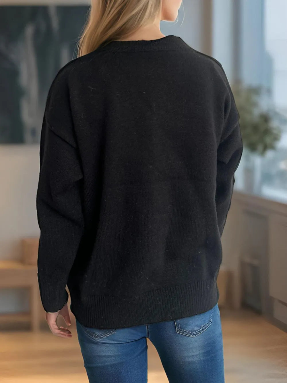 Daisy Button Up V-Neck Cardigan - Fashorio