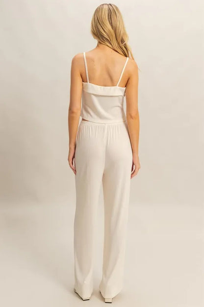 HYFVE Rib Knit Cami Top and Pants Set - Fashorio