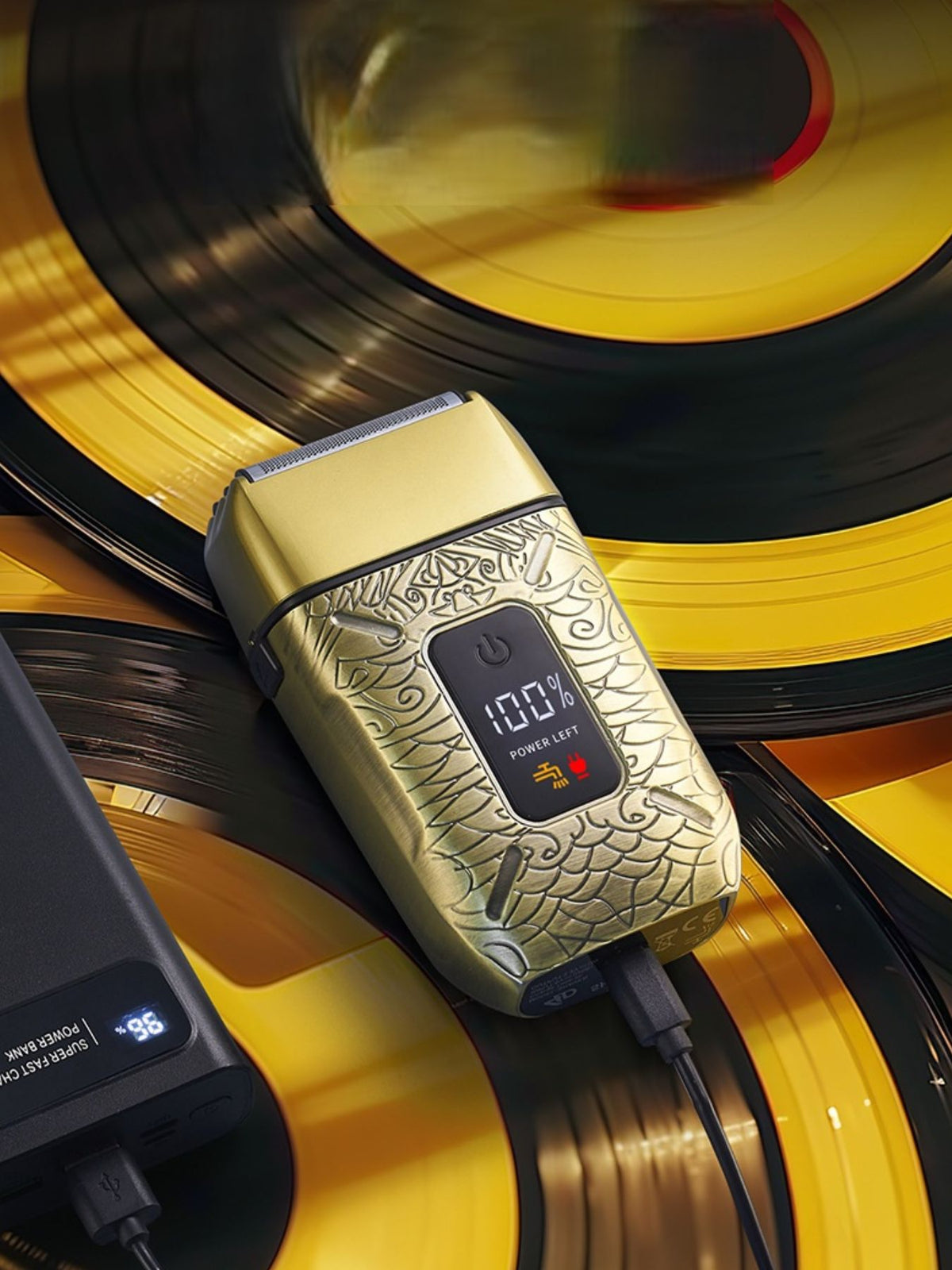 Electric shaver held in hand