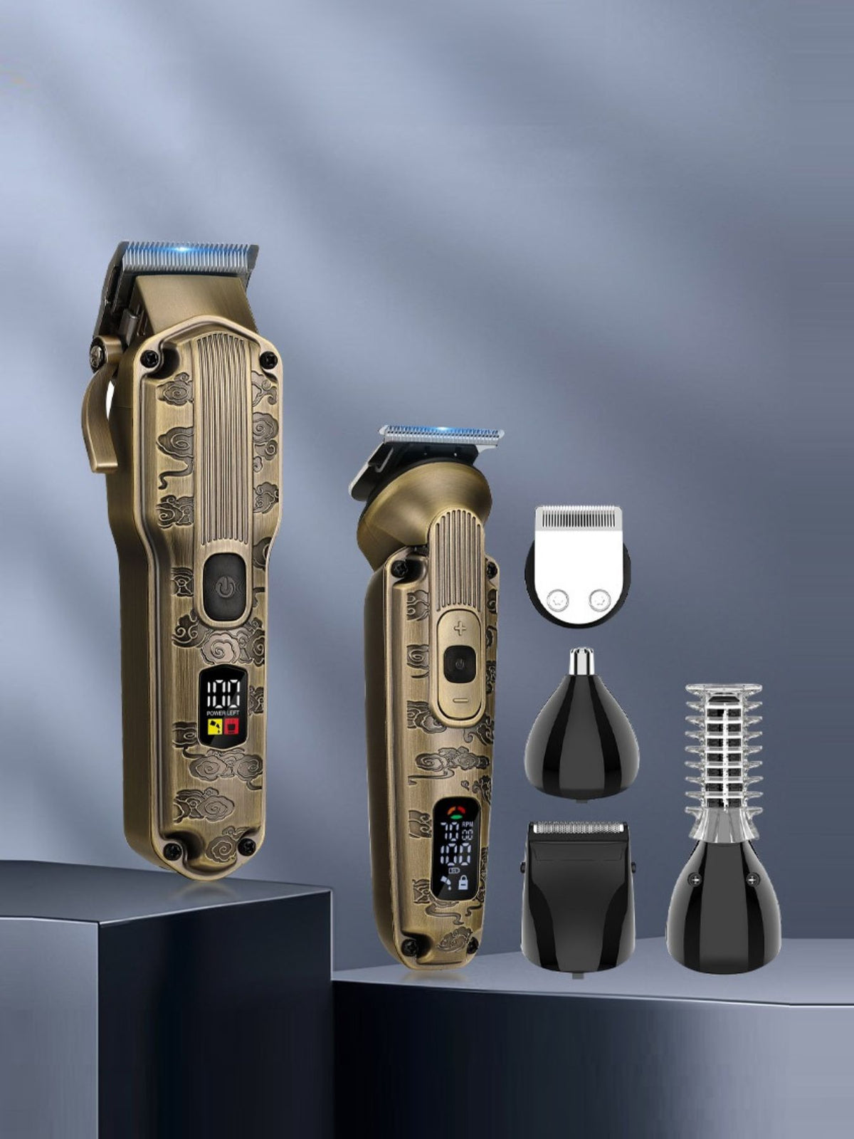 LED display hair clipper front view