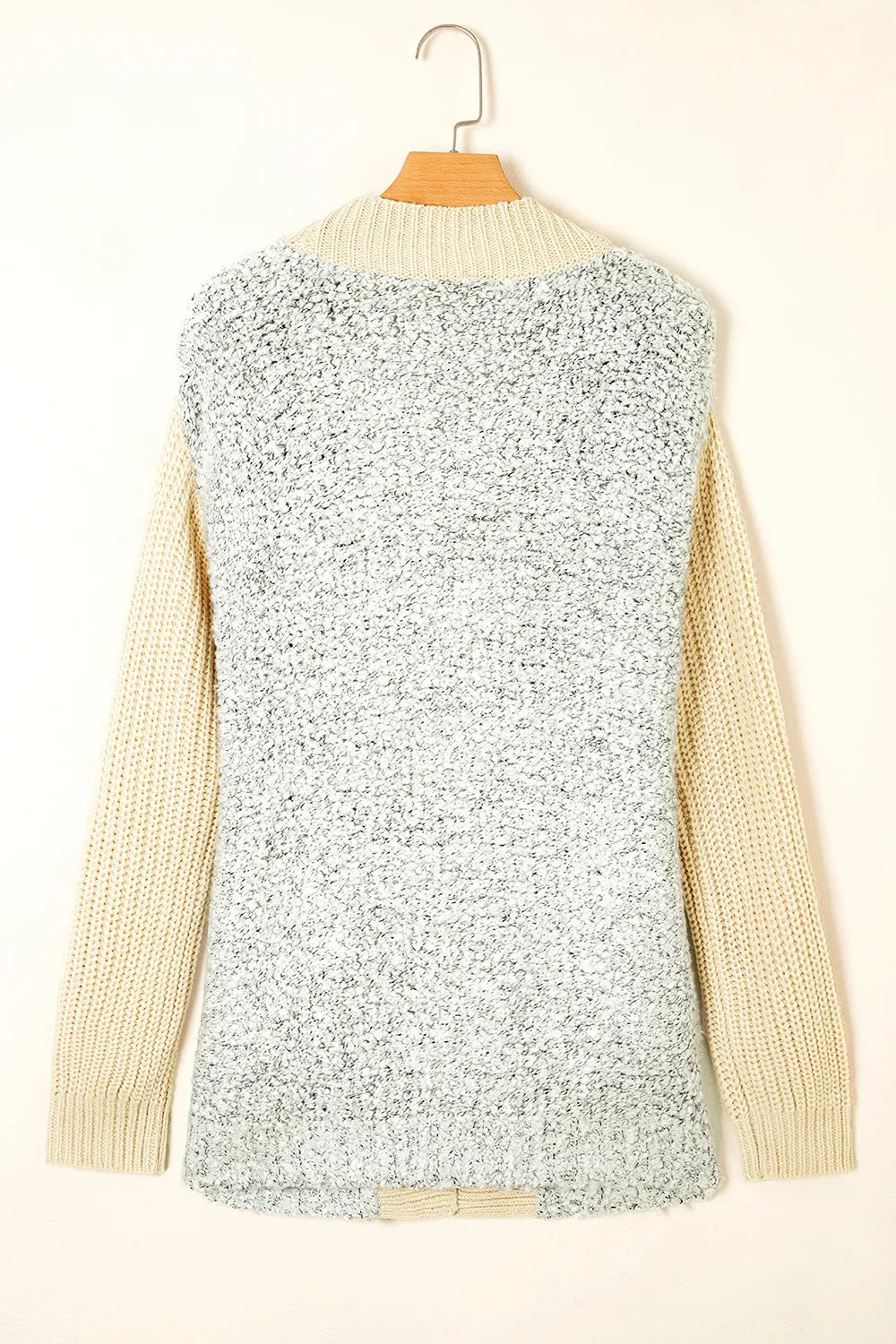 Color Block Side Pockets Open Front Cardigan - Fashorio