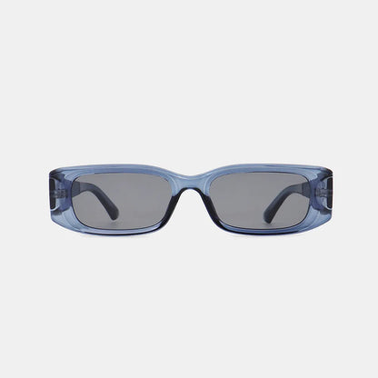 Polycarbonate Frame Rectangle Sunglasses Dusty Blue One Size - Fashorio