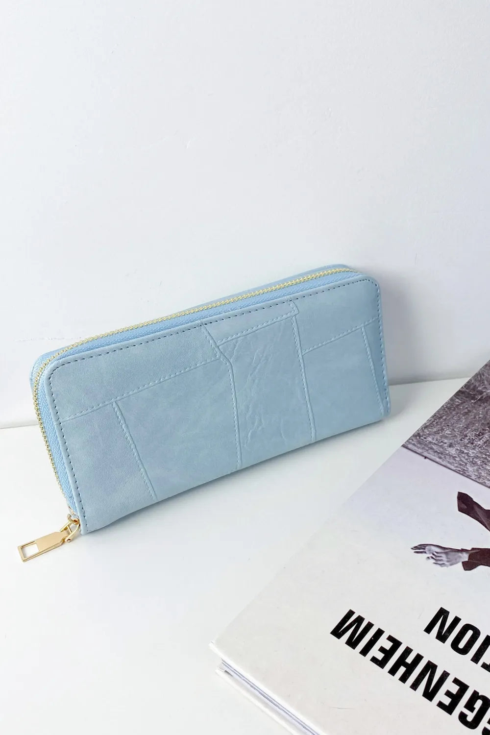 PU Leather Mulit-Interlayer Wallet Mint Blue One Size - Fashorio