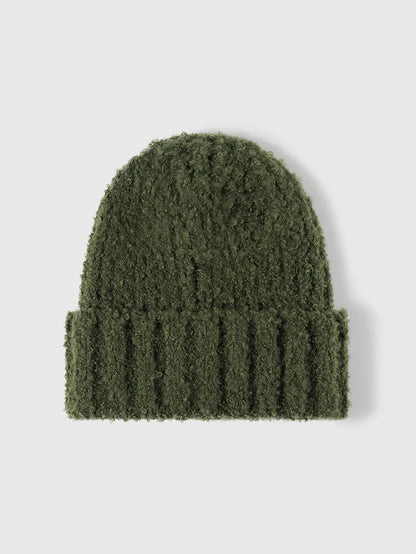 Thermal Teddy Knit Hat Green One Size - Fashorio