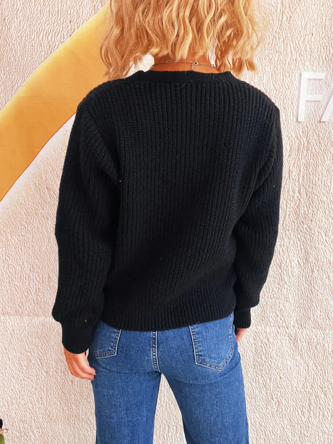 Flower V-Neck Button Up Cardigan - Fashorio