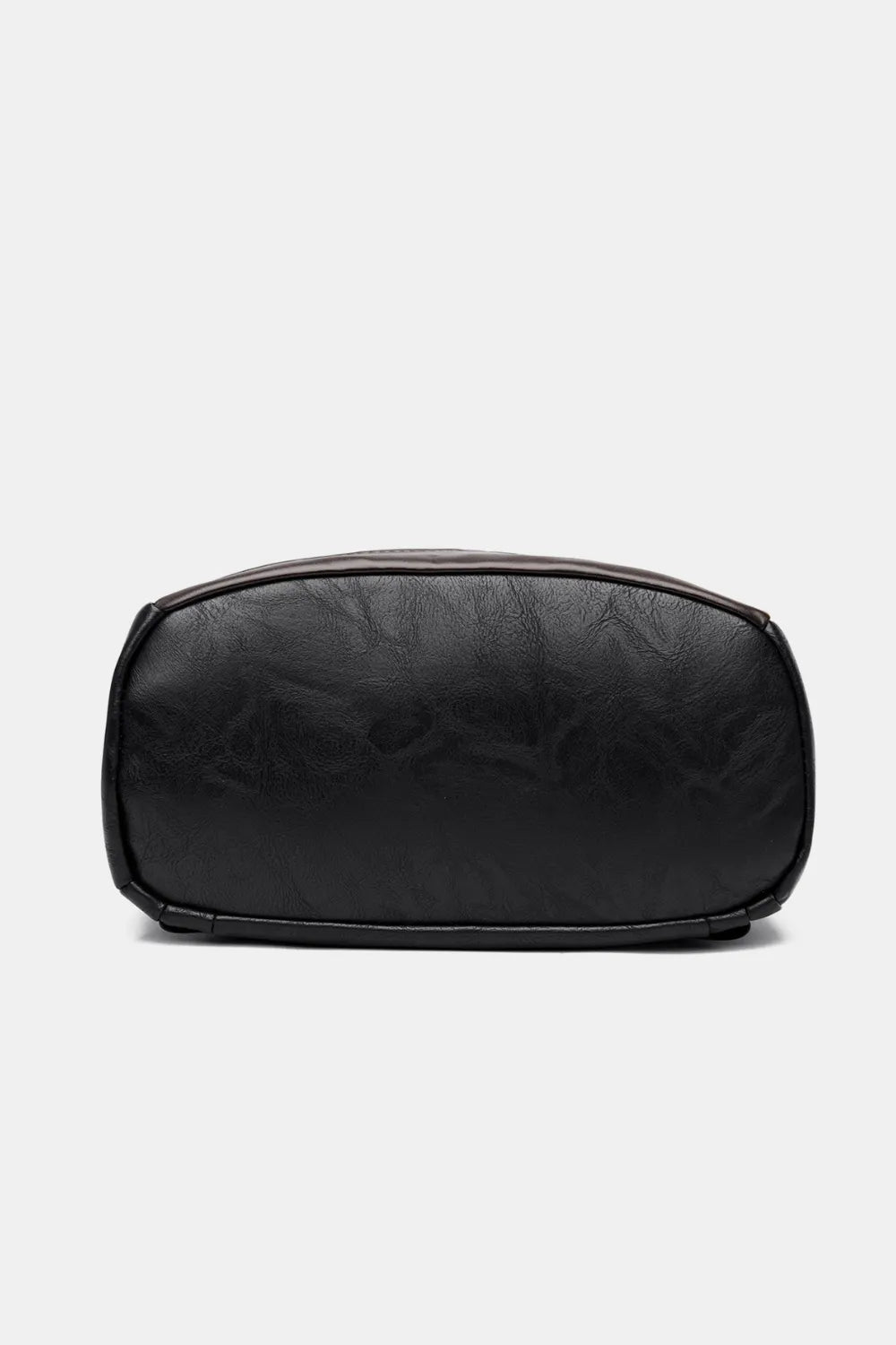 Faux leather backpack clasp detail