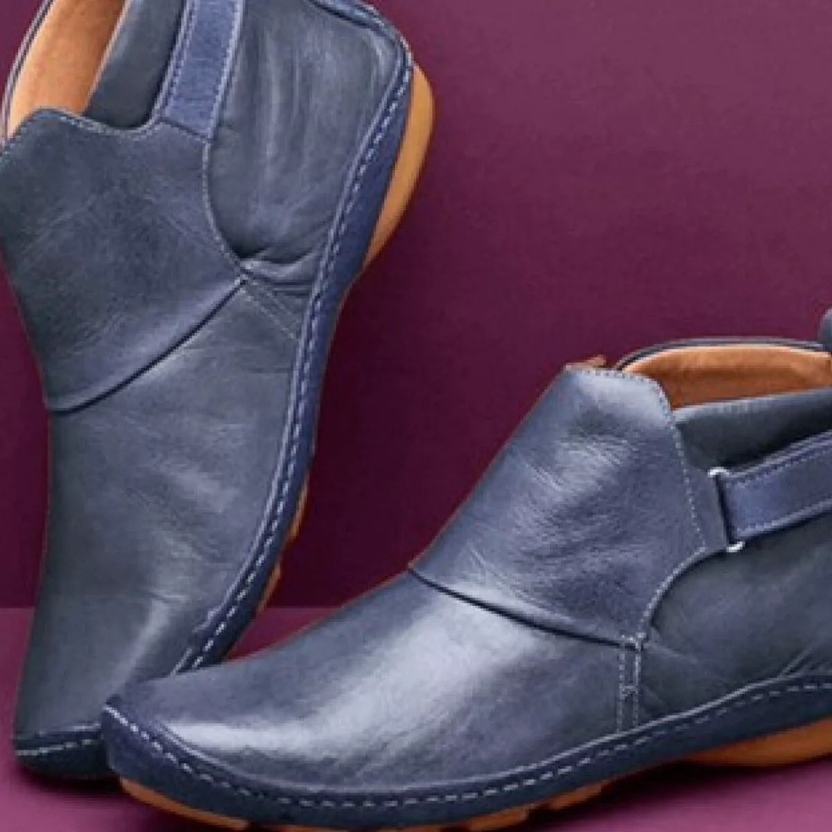 PU Leather Ankle Boots close up of the sole