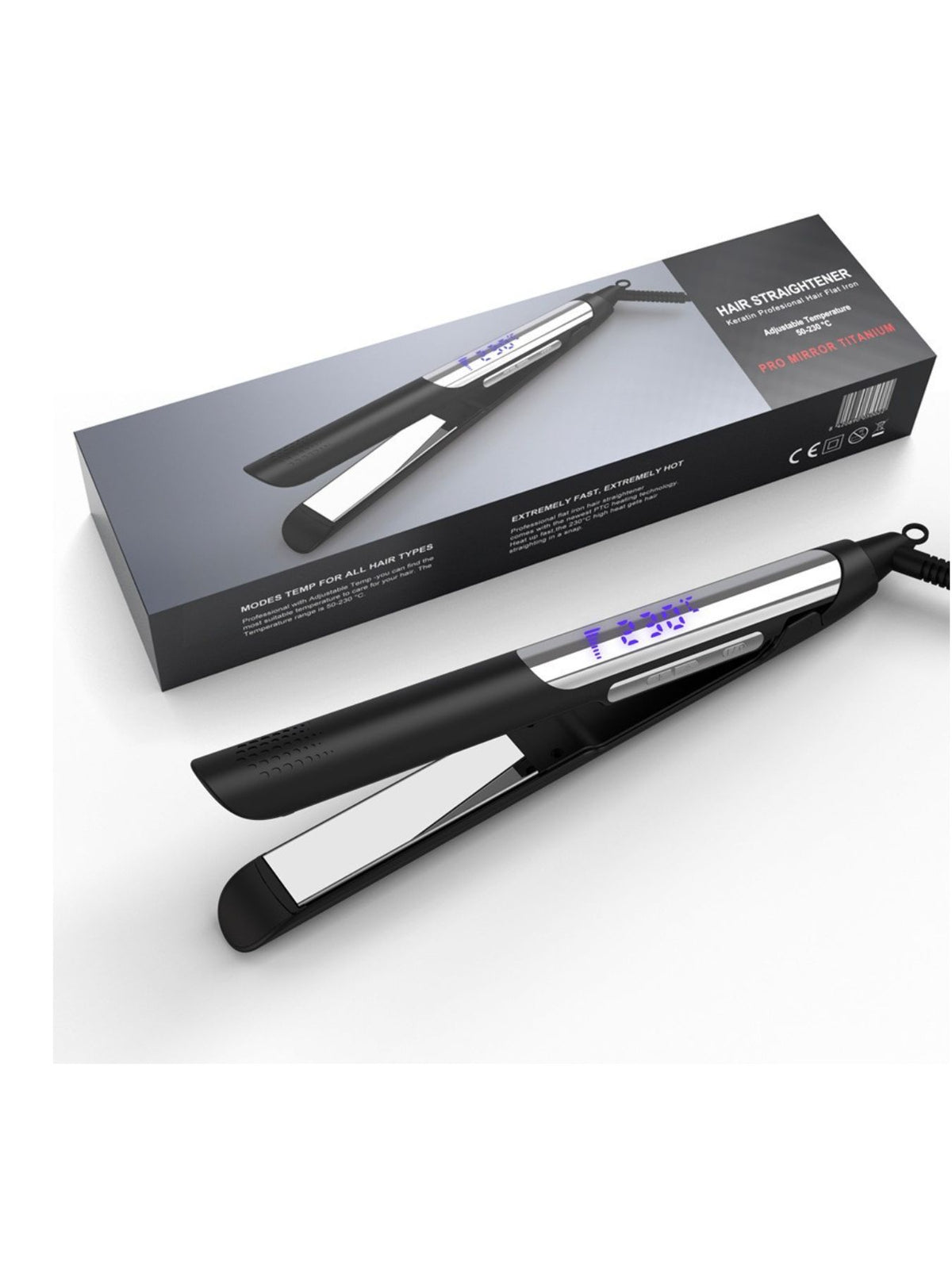 Hair straightener temperature control detail