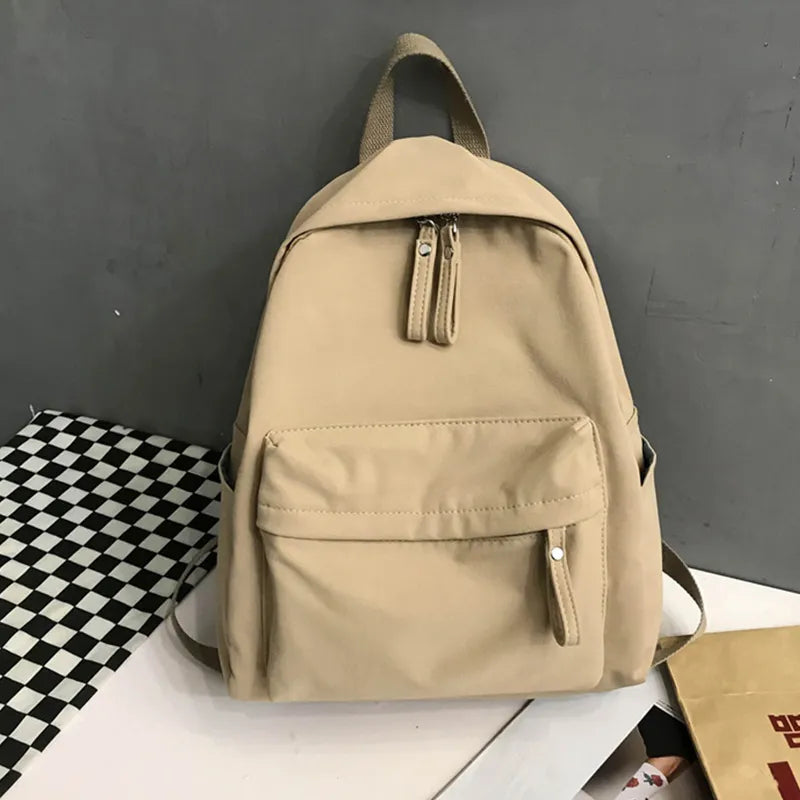 Cotton zip top backpack back view