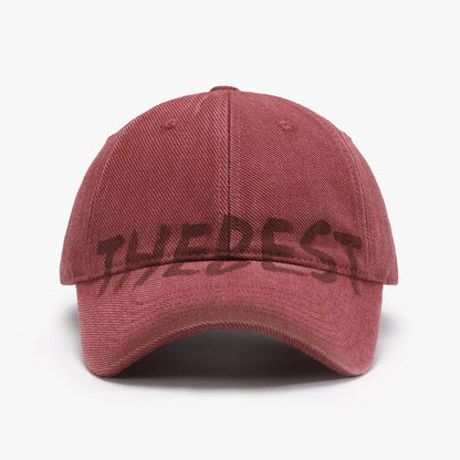 Letter Adjustable Baseball Cap Scarlet One Size - Fashorio
