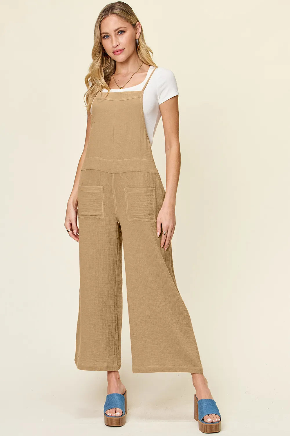 Alternate colorway of the cotton wide leg overall