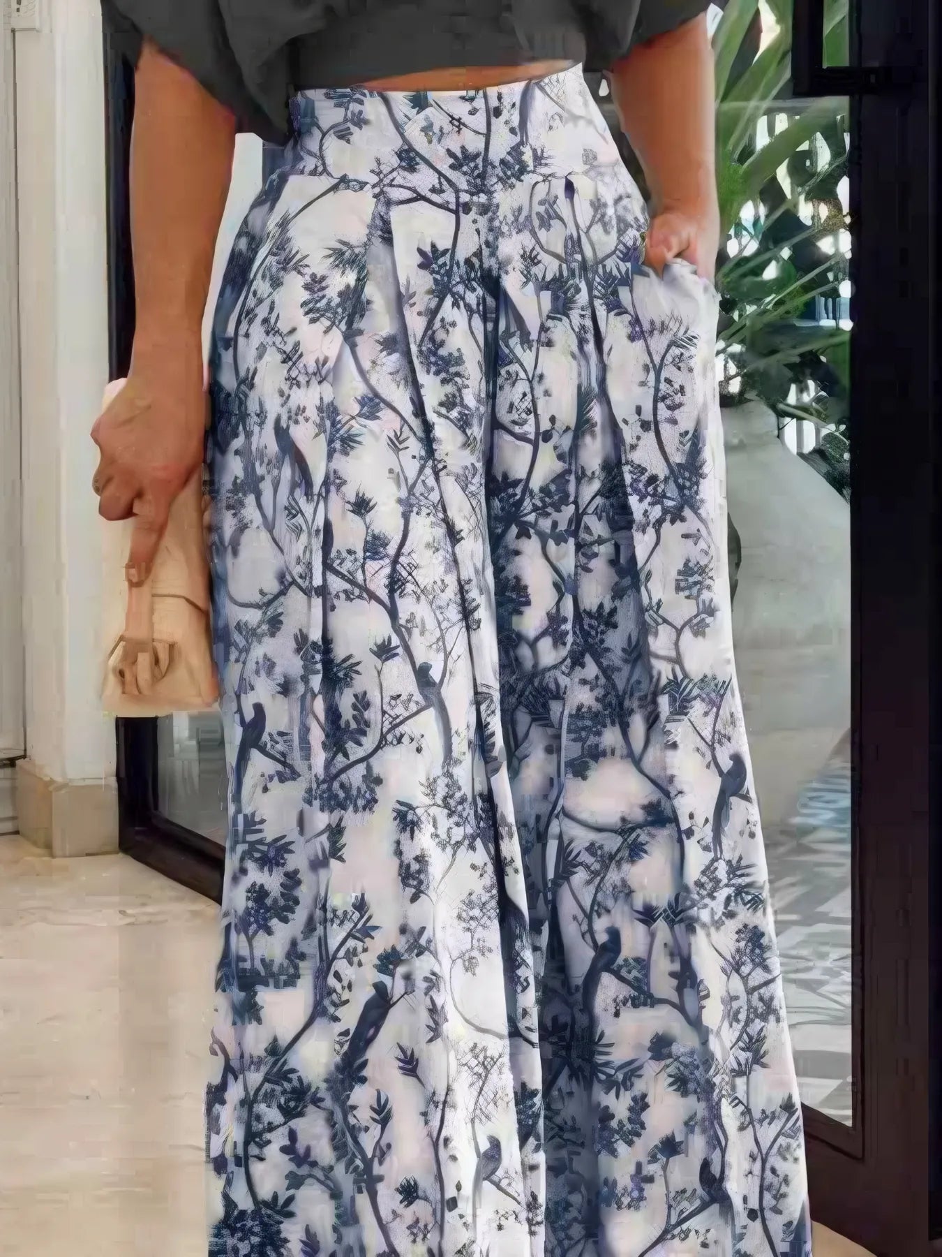 Surplice Top and High Waist Pants Set - Fashorio