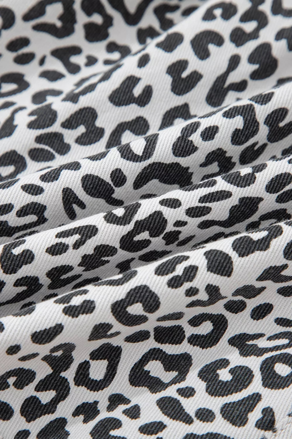 Leopard print denim skort waist tie detail