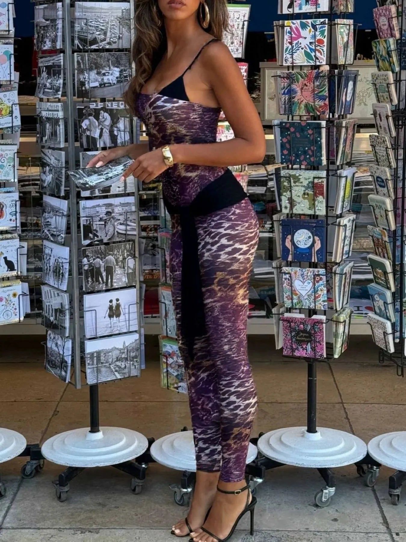 Leopard Spaghetti Strap Jumpsuit - Fashorio