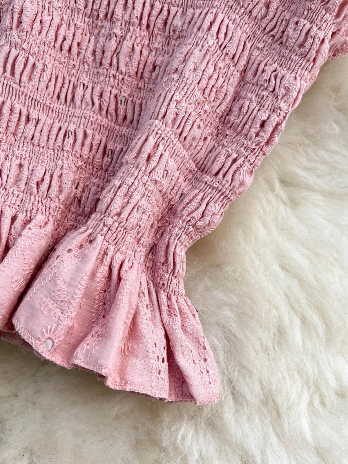 Smocked set in black