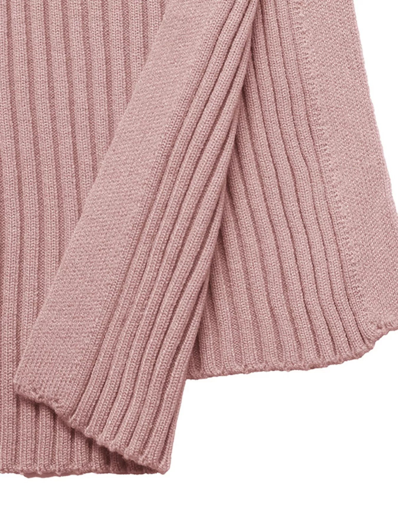 Ribbed Knit Square Neck Bodycon Sweater Dress - Fashorio