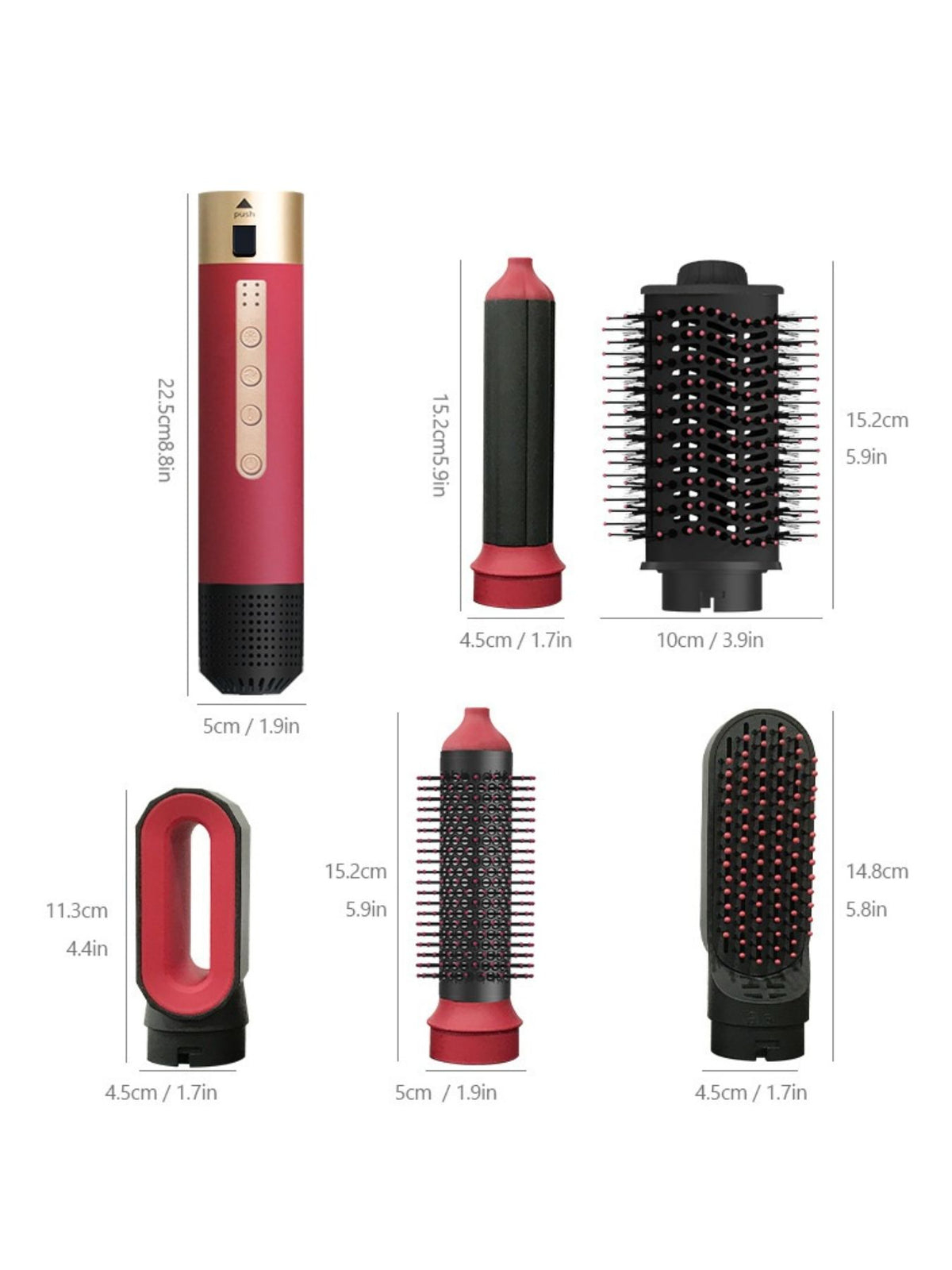 5 in 1 interchangeable hot air brush full set