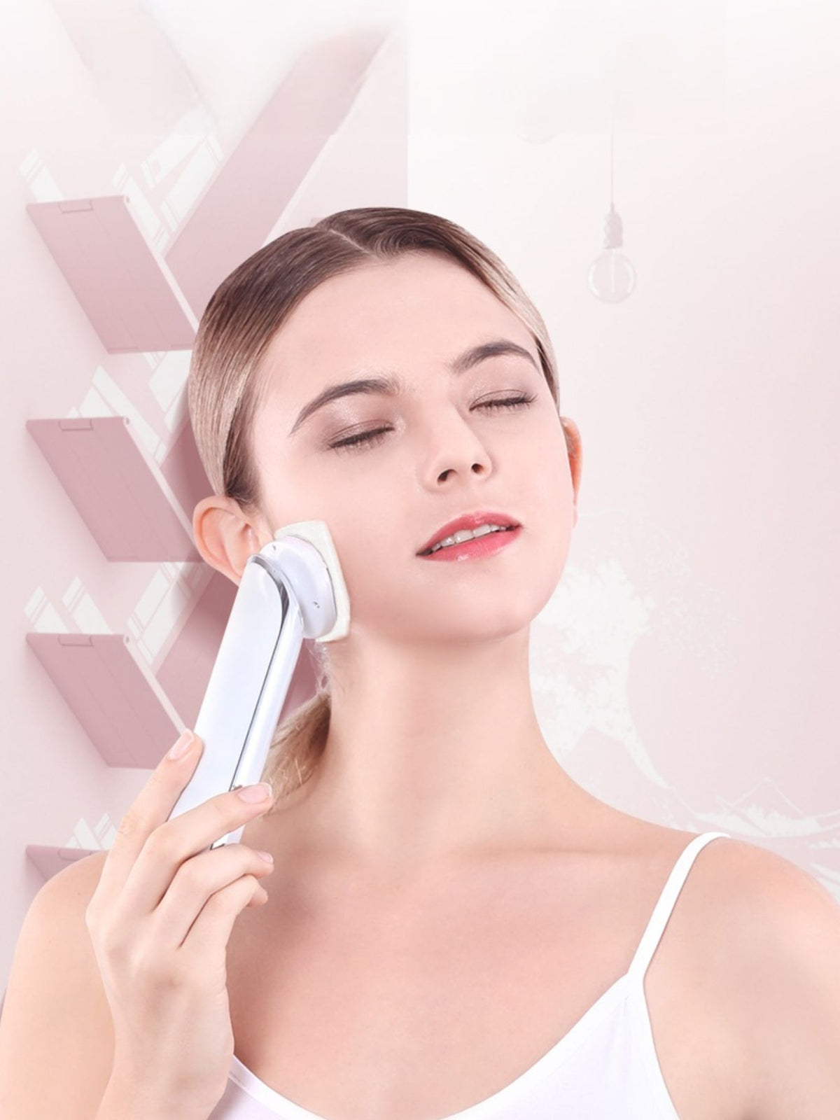 Facial device in use on face