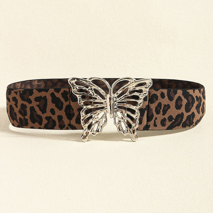 Butterfly Alloy Buckle Elastic Belt - Fashorio