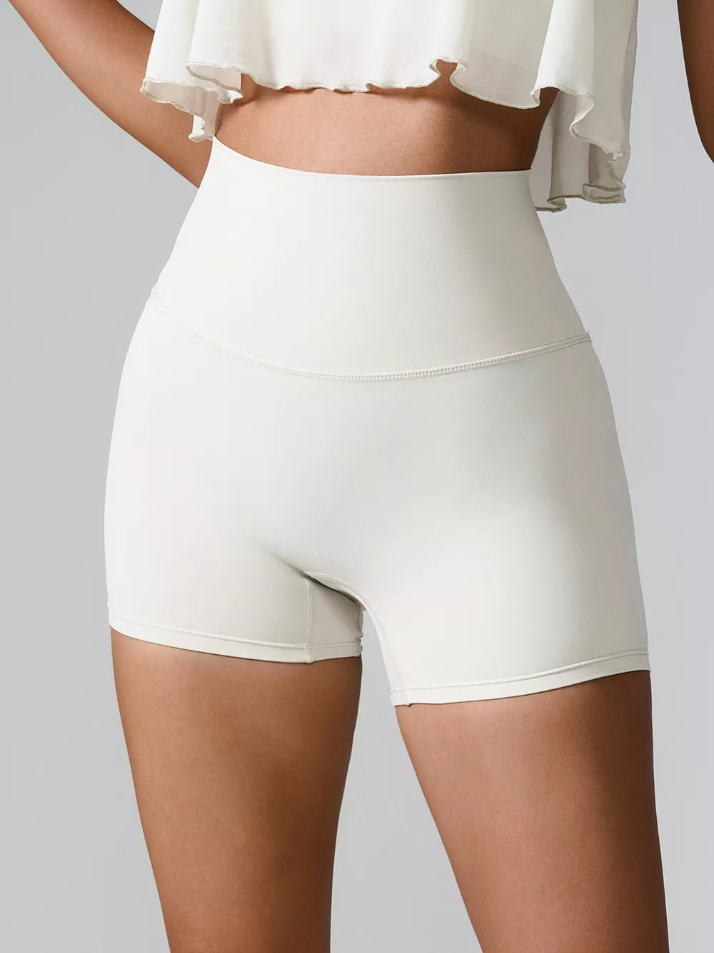 High waist pocket active shorts back view