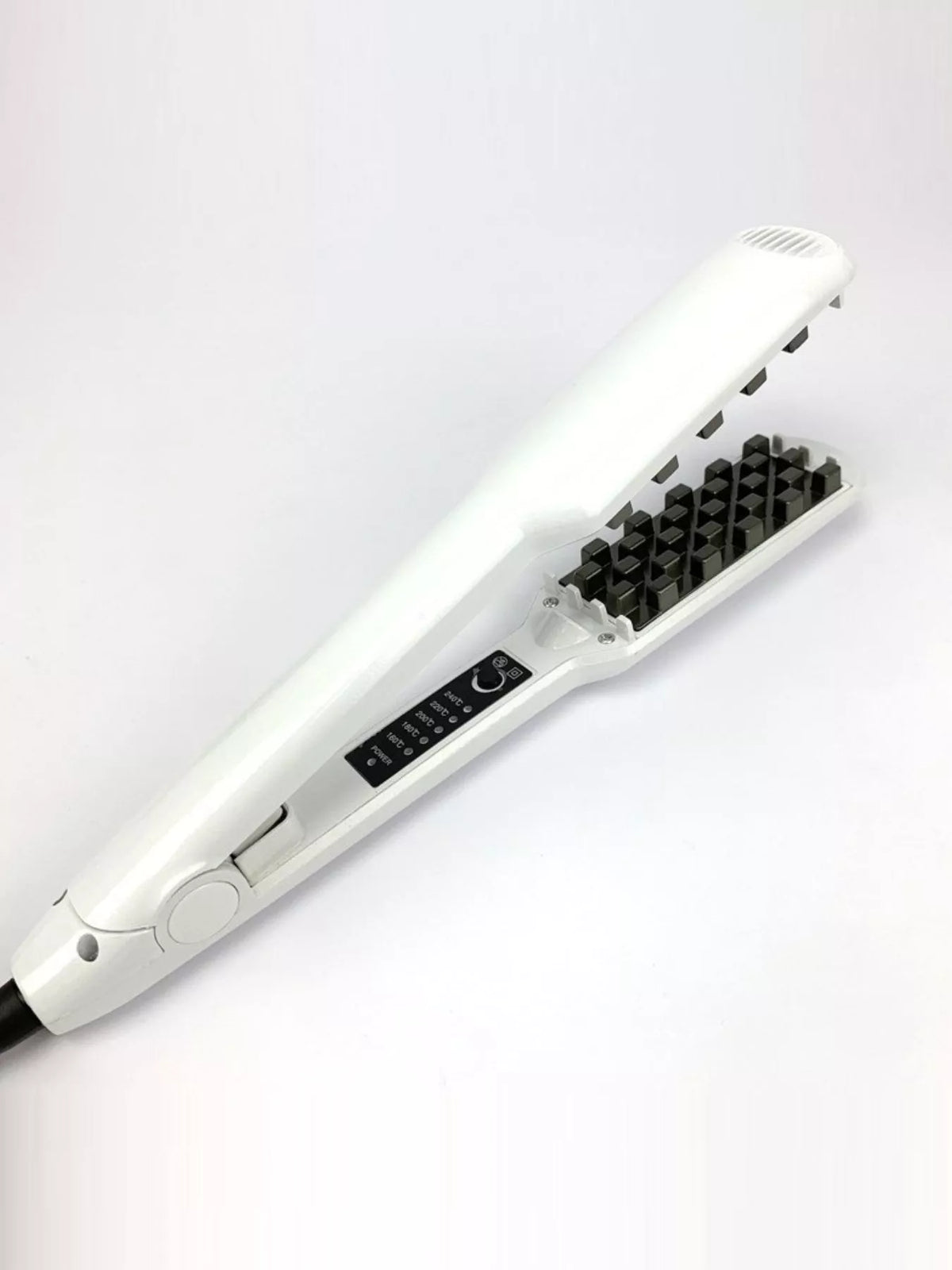 White 2 in 1 hair straightener and curling iron