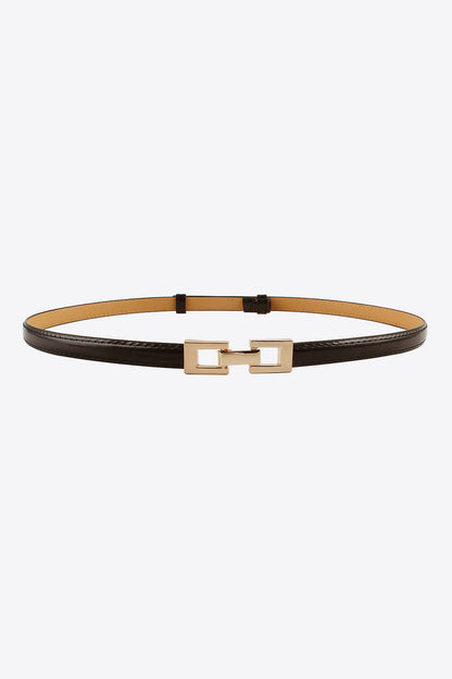 PU Skinny Belt Black One Size - Fashorio