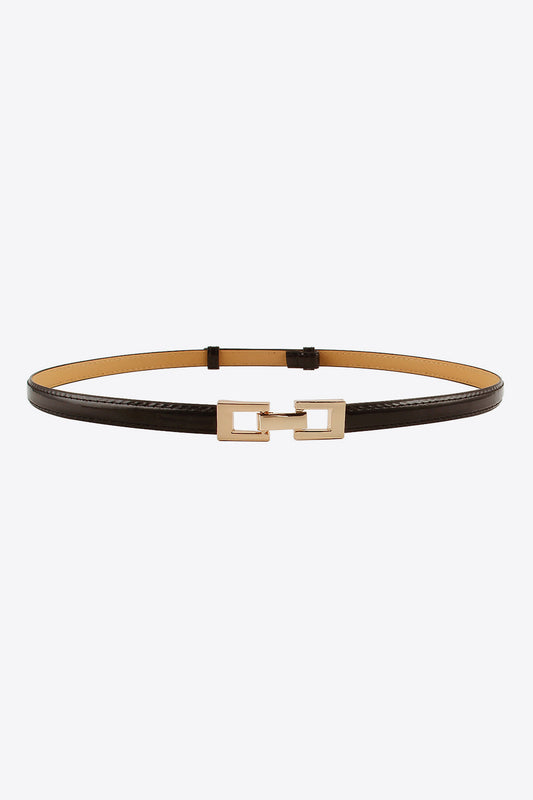 PU Skinny Belt Black One Size - Fashorio