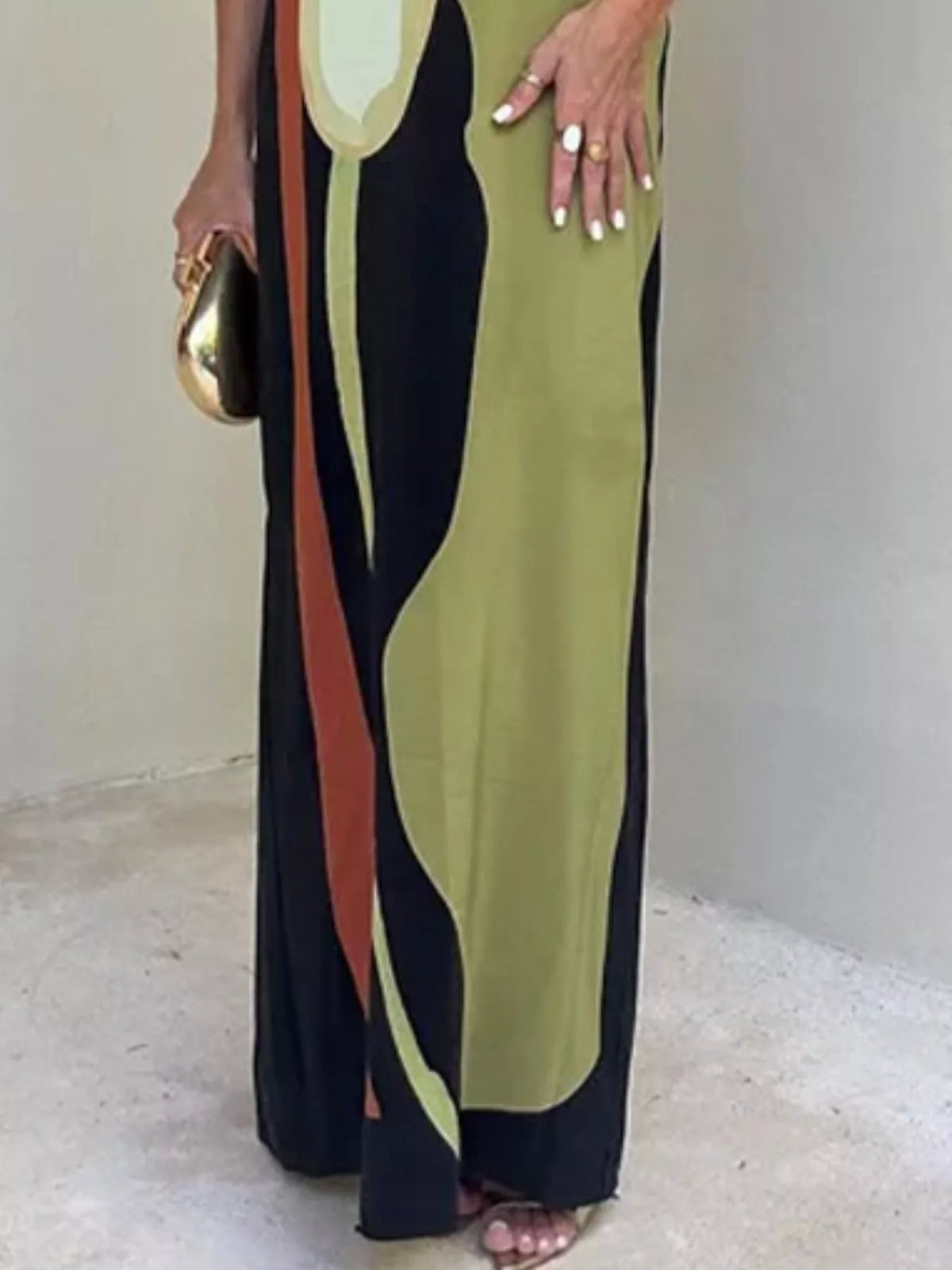 Matcha green strapless maxi dress back view