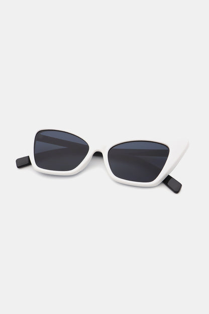 Acetate Lens Cat Eye Sunglasses White One Size - Fashorio