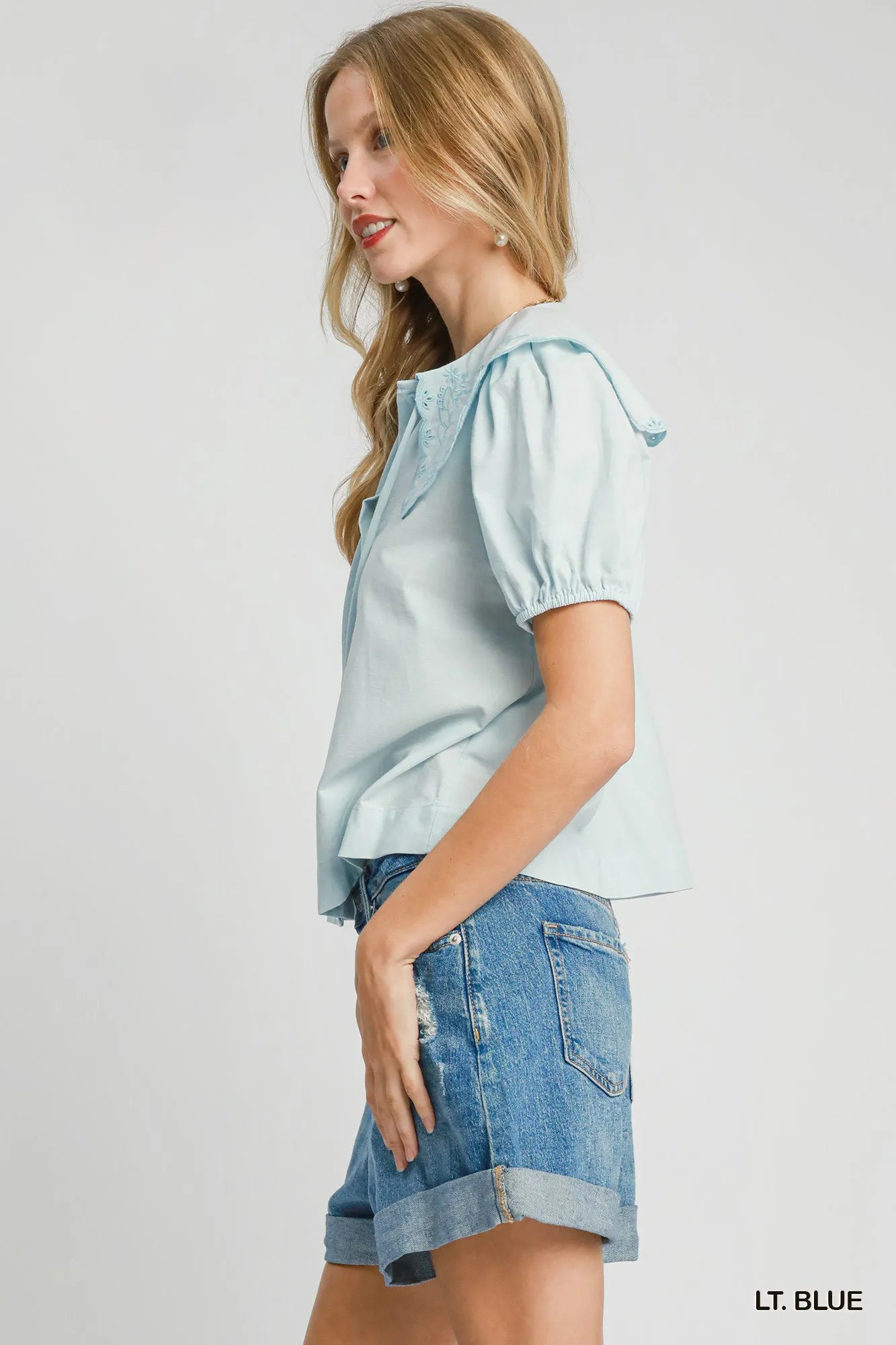Umgee Tied Collared Short Sleeve Button Down Shirt - Fashorio