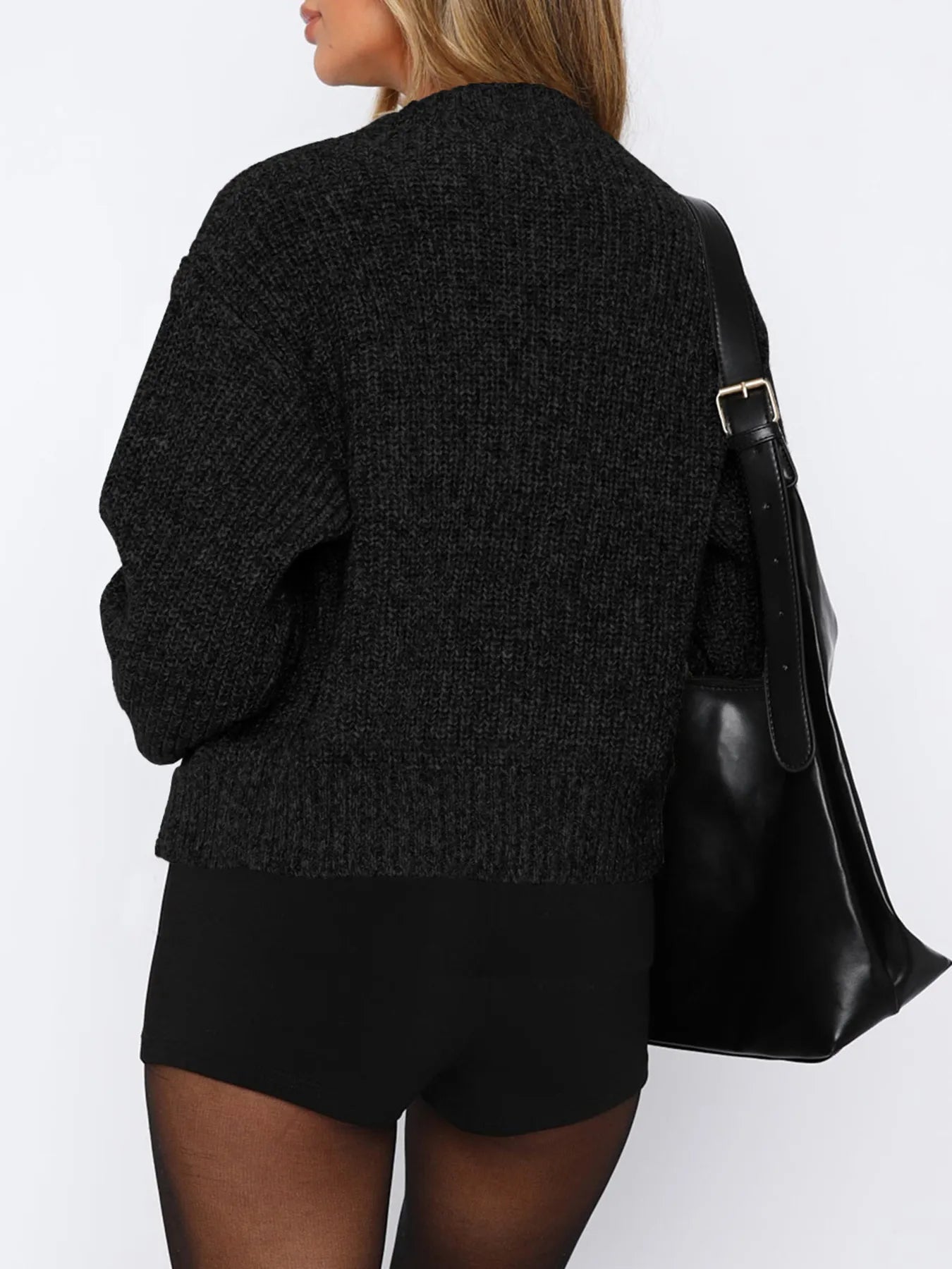 Zip Up Long Sleeve Cardigan - Fashorio