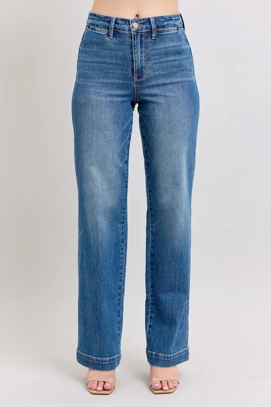 Judy Blue high waist straight jeans front view