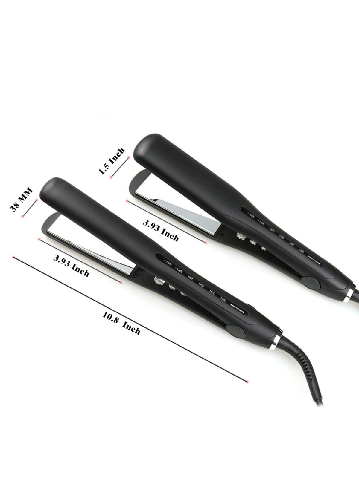 Straightener smoothing long hair