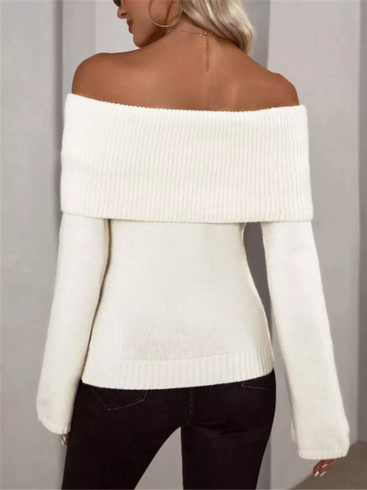 Ribbed knit texture close up