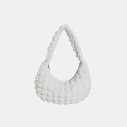 Small Texture Handbag White One Size - Fashorio