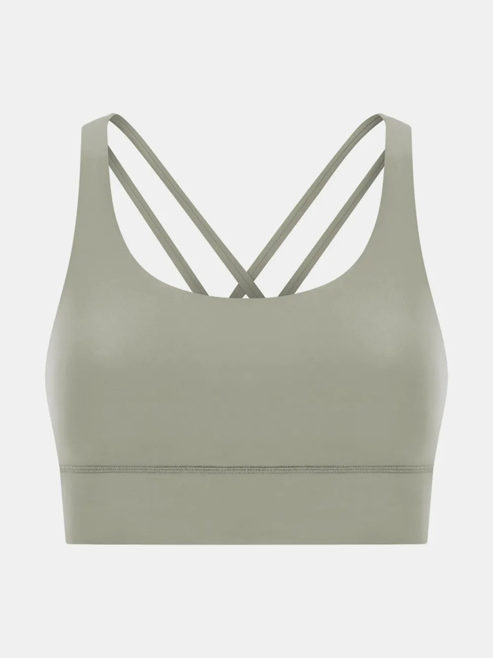 Crisscross scoop neck active tank strap detail