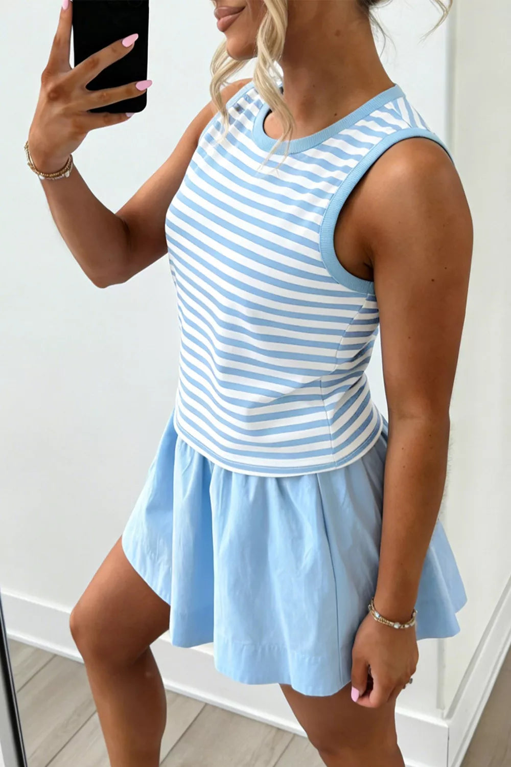 Womens two piece skort set back view